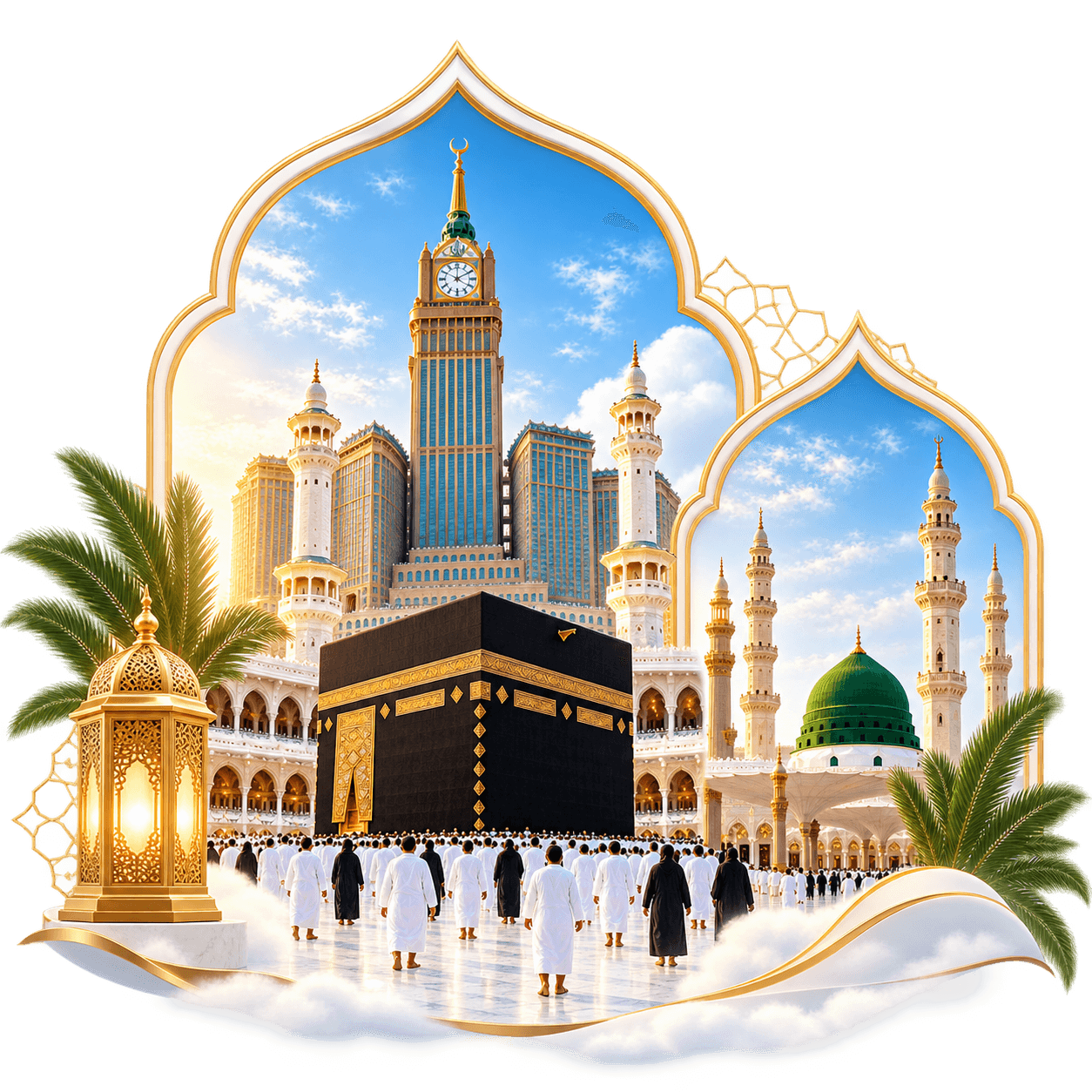 Pilgrims at the Haram in Mecca